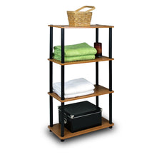 Load image into Gallery viewer, 4-Tier Storage Shelf Display Rack Bookcase in Cherry Finish