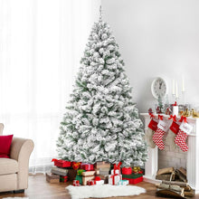 Load image into Gallery viewer, 6 Foot Easy Set Up Snow Flocked Faux Pine Christmas Tree with Metal Stand