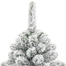 Load image into Gallery viewer, 6 Foot Easy Set Up Snow Flocked Faux Pine Christmas Tree with Metal Stand