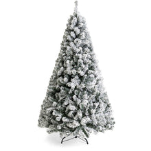 Load image into Gallery viewer, 7.5 Foot Easy Set Up Snow Flocked Faux Pine Christmas Tree with Metal Stand