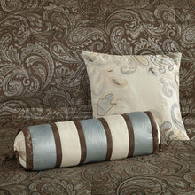 Load image into Gallery viewer, California King 12-piece Reversible Cotton Comforter Set in Brown and Blue
