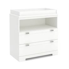 Load image into Gallery viewer, Modern Nursery 2 Drawer Storage Baby Changing Table in White