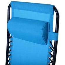 Load image into Gallery viewer, Set of 2 Blue Folding Outdoor Zero Gravity Lounge Chair Recliner