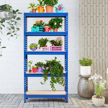 Load image into Gallery viewer, Heavy Duty 60 inch Adjustable 5-Shelf Metal Storage Rack in Navy Blue