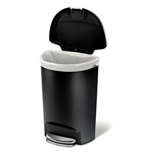 Load image into Gallery viewer, Black 13-Gallon Kitchen Trash Can with Foot Pedal Step Lid