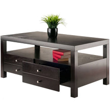 Load image into Gallery viewer, Modern Espresso 2 Drawer Coffee Table