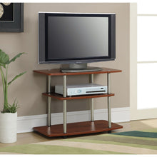 Load image into Gallery viewer, Modern Wood and Metal TV Stand in Cherry Brown Finish
