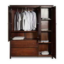 Load image into Gallery viewer, Cherry Wood Finish Bedroom Wardrobe Armoire Cabinet Closet