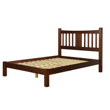 Load image into Gallery viewer, Queen size Solid Pine Wood Platform Bed Frame with Headboard in Cherry