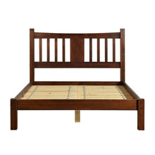 Load image into Gallery viewer, Queen size Solid Pine Wood Platform Bed Frame with Headboard in Cherry