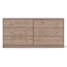 Load image into Gallery viewer, Farmhouse Contemporary 6 Drawer Double Dresser in Oak