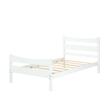Load image into Gallery viewer, Twin size Farmhouse Style Pine Wood Platform Bed Frame in White