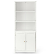 Load image into Gallery viewer, White Bathroom Linen Tower Towel Storage Cabinet with 3 Open Shelves
