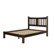 Load image into Gallery viewer, Queen size Solid Pine Wood Platform Bed with Headboard in Espresso