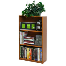 Load image into Gallery viewer, Light Cherry Finish 3-Tier Storage Shelves Bookcase