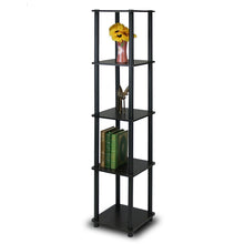 Load image into Gallery viewer, 5-Tier Square Corner Display Shelf Bookcase in Espresso/Black
