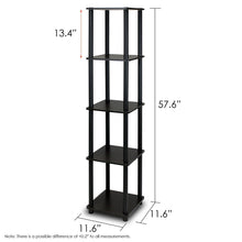 Load image into Gallery viewer, 5-Tier Square Corner Display Shelf Bookcase in Espresso/Black