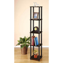 Load image into Gallery viewer, 5-Tier Square Corner Display Shelf Bookcase in Espresso/Black