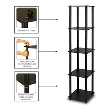 Load image into Gallery viewer, 5-Tier Square Corner Display Shelf Bookcase in Espresso/Black