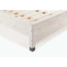 Load image into Gallery viewer, Full Size Solid Wood Platform Bed Frame with Headboard in Rustic White Finish