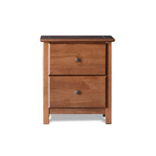 Load image into Gallery viewer, Farmhouse Solid Pine Wood 2 Drawer Nightstand in Walnut Finish