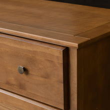 Load image into Gallery viewer, Farmhouse Solid Pine Wood 6 Drawer Dresser in Walnut Finish