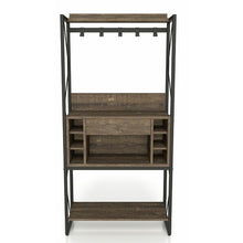 Load image into Gallery viewer, Farmhouse Oak Iron Baker's Wine Storage Rack