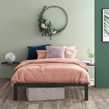 Load image into Gallery viewer, Full Black Metal Platform Bed Frame with Wood Slats - 700 lbs Weight Capacity
