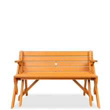 Load image into Gallery viewer, Outdoor Interchangeable 2 in 1 Multi-Use Wooden Picnic Table Garden Bench Umbrella Hole
