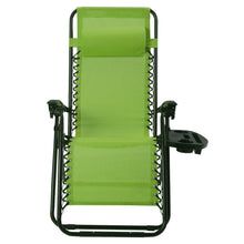 Load image into Gallery viewer, Set of 2 Green Folding Outdoor Zero Gravity Lounge Chair Recliner