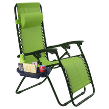 Load image into Gallery viewer, Set of 2 Green Folding Outdoor Zero Gravity Lounge Chair Recliner