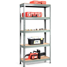 Load image into Gallery viewer, Heavy Duty 60 inch Adjustable 5-Shelf Metal Storage Rack in Gray
