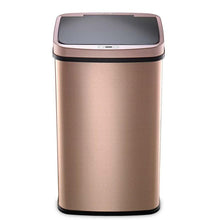 Load image into Gallery viewer, Gold 13-Gallon Stainless Steel Kitchen Trash Can with Motion Sensor Lid