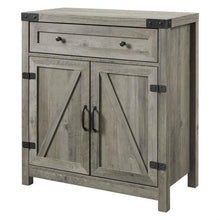 Load image into Gallery viewer, Rustic Farmhouse Barn Door Accent Storage Cabinet Grey Wash