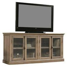 Load image into Gallery viewer, Salt Oak Wood Finish TV Stand with Tempered Glass Doors - Fits up to 80-inch TV
