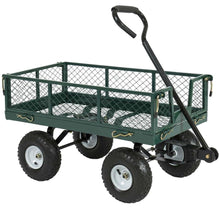 Load image into Gallery viewer, Heavy Duty Green Steel Garden Utility Cart Wagon with Removable Sides