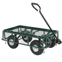 Load image into Gallery viewer, Heavy Duty Green Steel Garden Utility Cart Wagon with Removable Sides