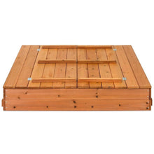 Load image into Gallery viewer, Sturdy Brown Cedar Kids Complete Seated Bench Sandbox