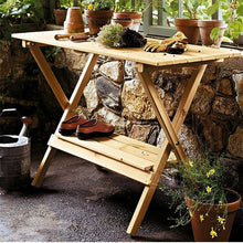 Load image into Gallery viewer, Indoor Outdoor Wood Potting Bench Garden Table with Lower Shelf