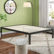 Load image into Gallery viewer, King size 18 Inch Easy Assemble Metal Platform Bed Frame Wooden Slats