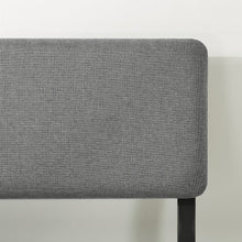 Load image into Gallery viewer, King Size Grey Soft Fabric Metal Headboard Platform Bed Wooden Slats
