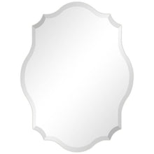 Load image into Gallery viewer, Modern Frameless 32 x 24 inch Scalloped Beveled Accent Bathroom Mirror