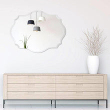 Load image into Gallery viewer, Modern Frameless 32 x 24 inch Scalloped Beveled Accent Bathroom Mirror