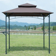 Load image into Gallery viewer, 8-Ft x 5-Ft Steel Frame Outdoor Grill Gazebo with Vent Top Canopy