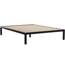 Load image into Gallery viewer, Queen Black Metal Platform Bed Frame with Wood Slats - 700 lbs Weight Capacity
