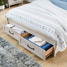 Load image into Gallery viewer, Queen Farmhome Platform Bed with Storage Drawers in Off-White Wood Finish