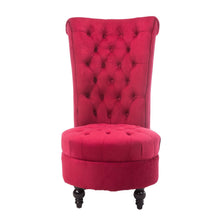 Load image into Gallery viewer, Red Tufted High Back Plush Velvet Upholstered Accent Low Profile Chair