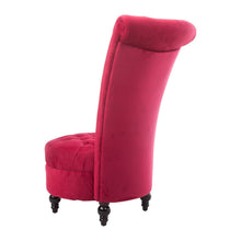 Load image into Gallery viewer, Red Tufted High Back Plush Velvet Upholstered Accent Low Profile Chair