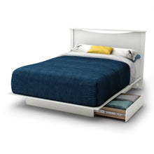Load image into Gallery viewer, Full size White Modern Platform Bed Frame with 2 Storage Drawers