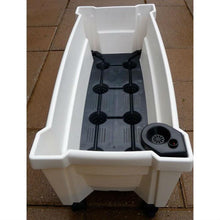 Load image into Gallery viewer, Indoor/Outdoor Grey Polypropylene Self Watering Planter with Trellis on Wheels